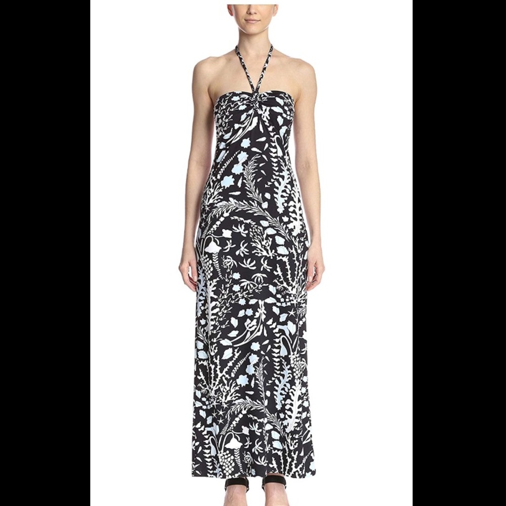 J. McLaughlin Mykonos Braid Tie Halter Maxi Dress
